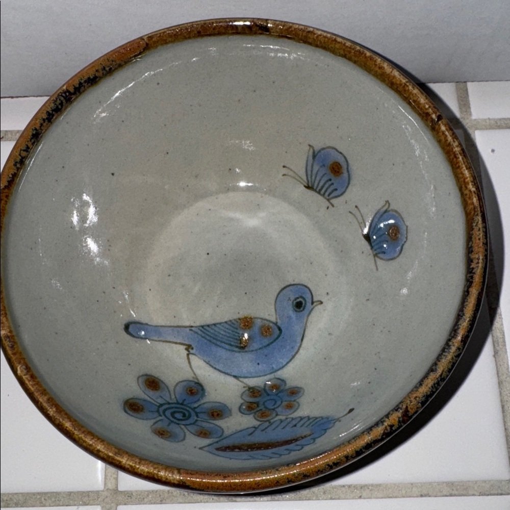 Ken Edwards Mexican TONALA POTTERY El Palomar 6.5” cereal bowl #11 🐈‍⬛